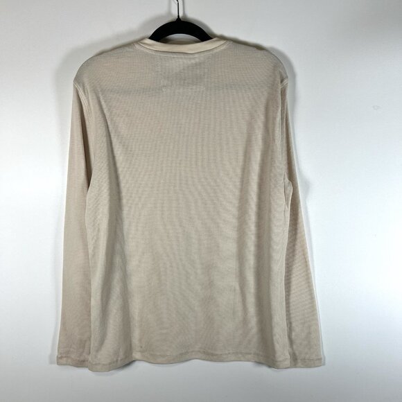 Makers Mark‎ Whiskey Henley Shirt XL Long Sleeve Thermal Waffle Knit Beige - Picture 7 of 9